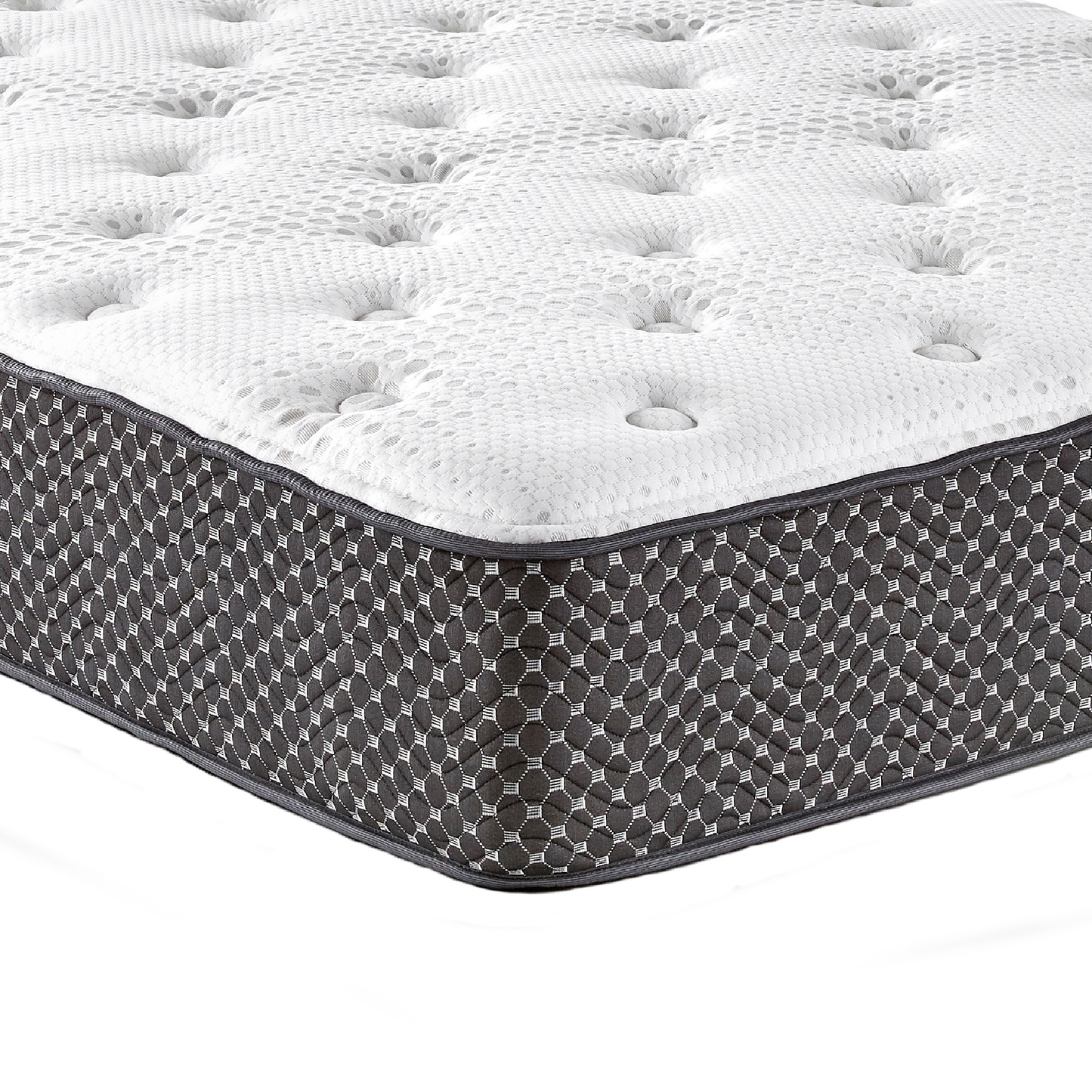 Image of the High Qualitylull 12 hybrid mattress Queen size. Image shows a queen size mattress. Stretch knit cover over 2 inches of gel infused memory foam. Comfortable mattress with 4 inches of pressure relief. Free Shipping from our US factory. Guaranteed with a 10 year full warranty. Get the best mattress for better sleep and skip the mattress store near me for a cheaper priced mattresses. No need for a mattress sale when you buy AhhSleep!